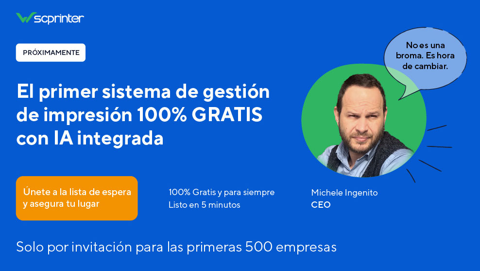 Próximamente: el primer software de gestión de impresión realmente GRATUITO con IA